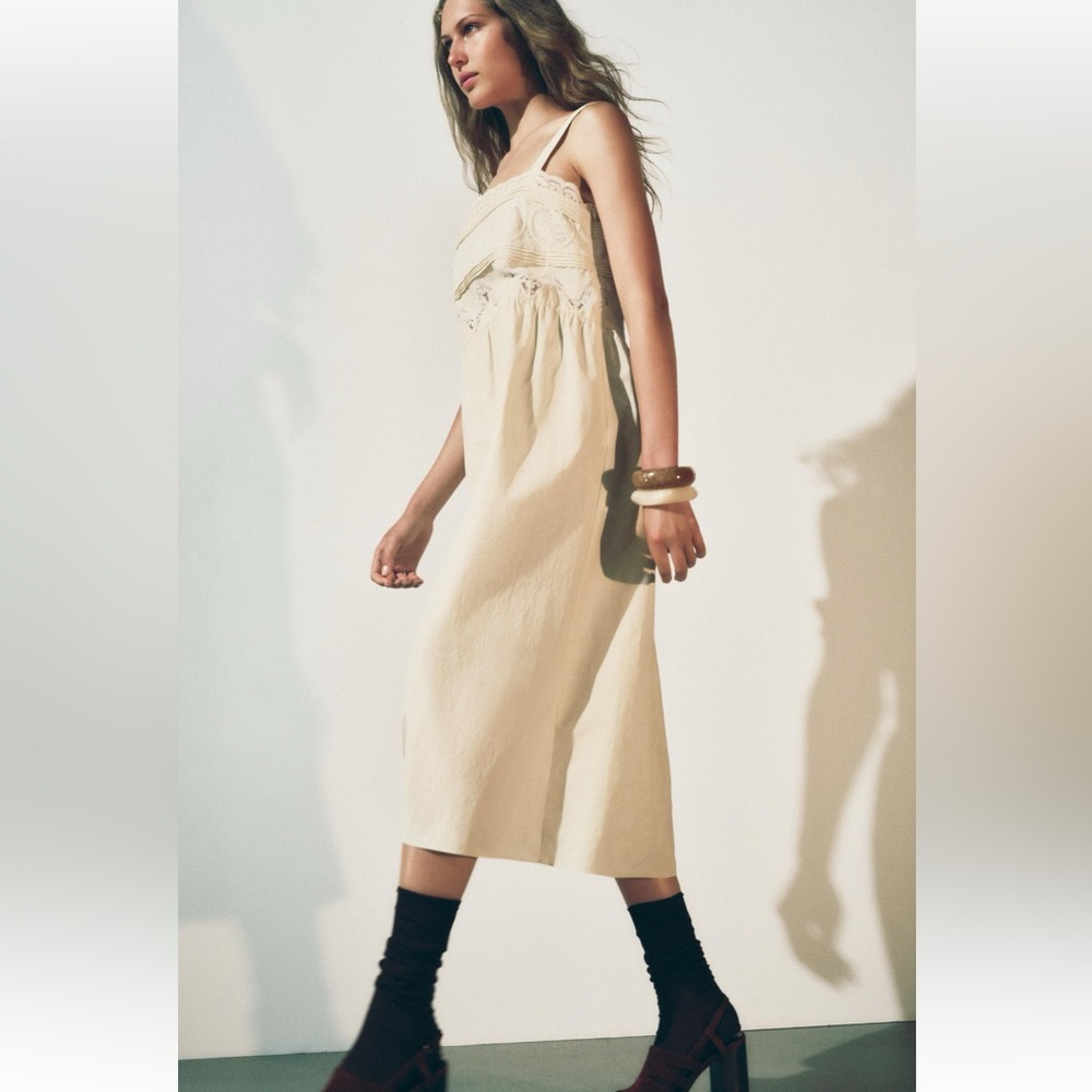 💫 Zara ZW Collection 100% Cotton Dres - NEW 💫 - Picture 10 of 16